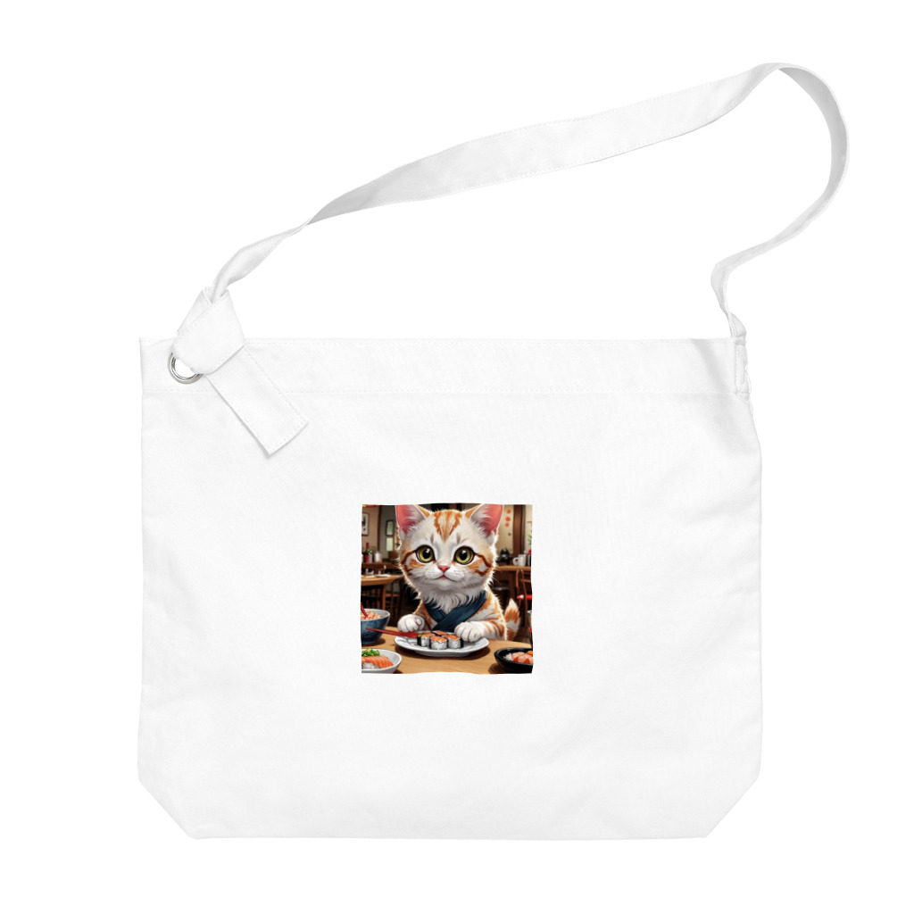 HIROICの寿司屋猫 Big Shoulder Bag