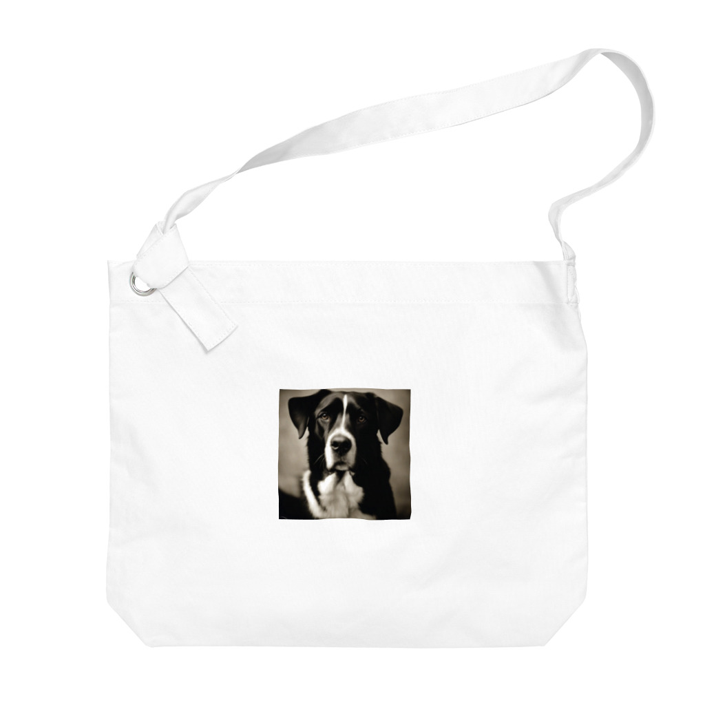 Olive_FLのレトロでかわいい写真は、一匹の愛らしい犬 ビッグショルダーバッグ