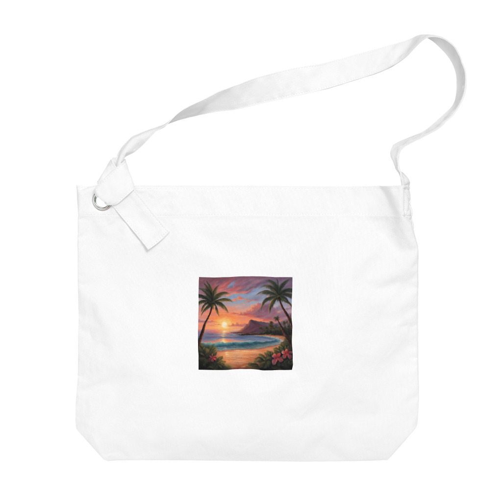 ロマンティックのハワイの夕陽 Big Shoulder Bag
