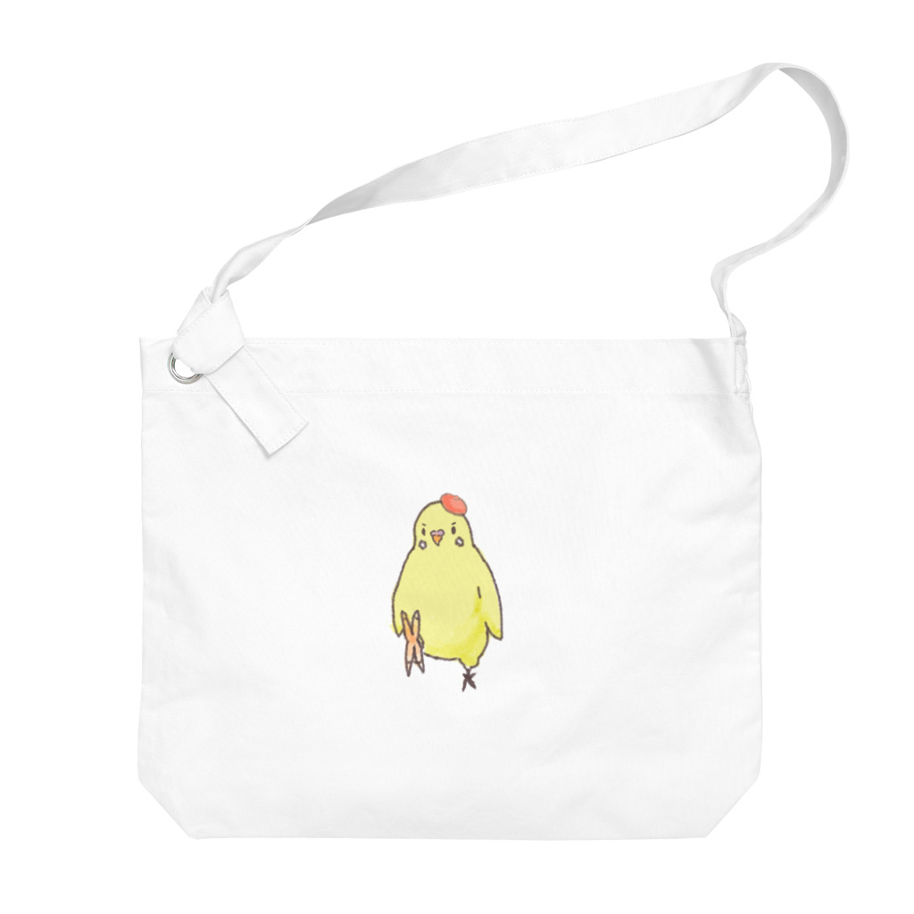 小鳥のほっぺのピヨちゃんキック Big Shoulder Bag