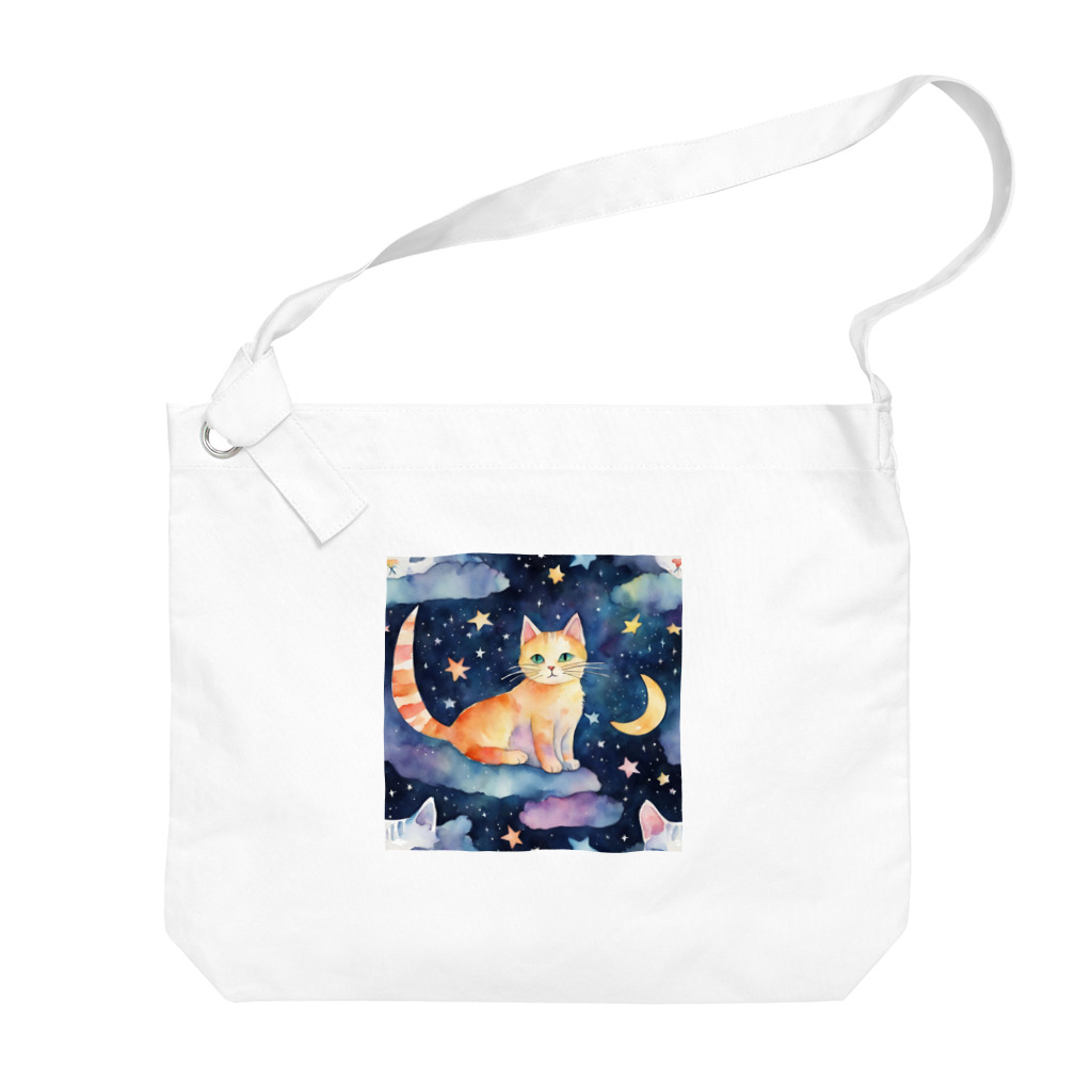 星降る夜にの月と猫 Big Shoulder Bag