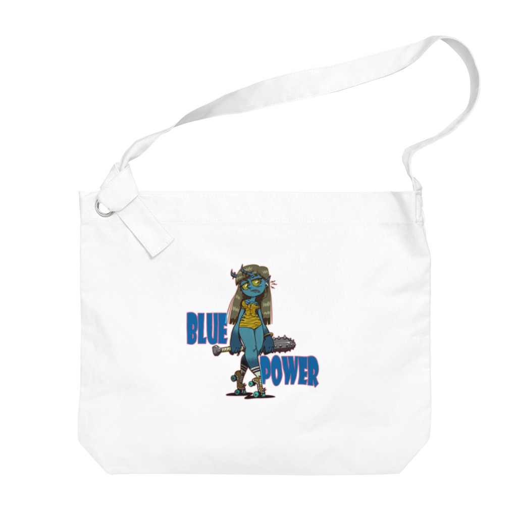 nidan-illustrationの“BLUE POWER” ビッグショルダーバッグ