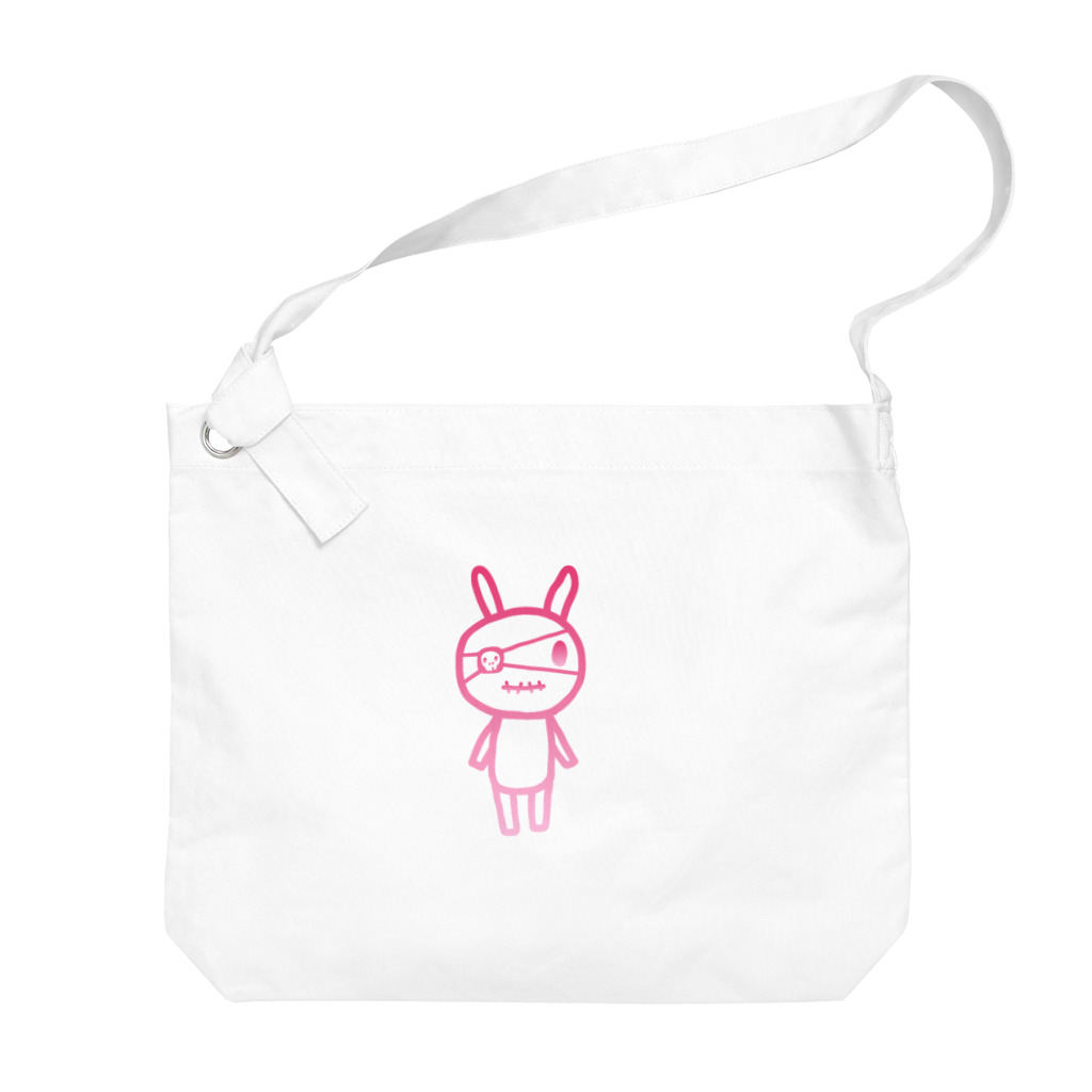 のほほん屋の眼帯うさちゃん(ピンク) Big Shoulder Bag