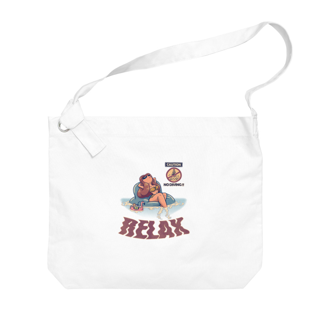 nidan-illustrationの"RELAX" ビッグショルダーバッグ