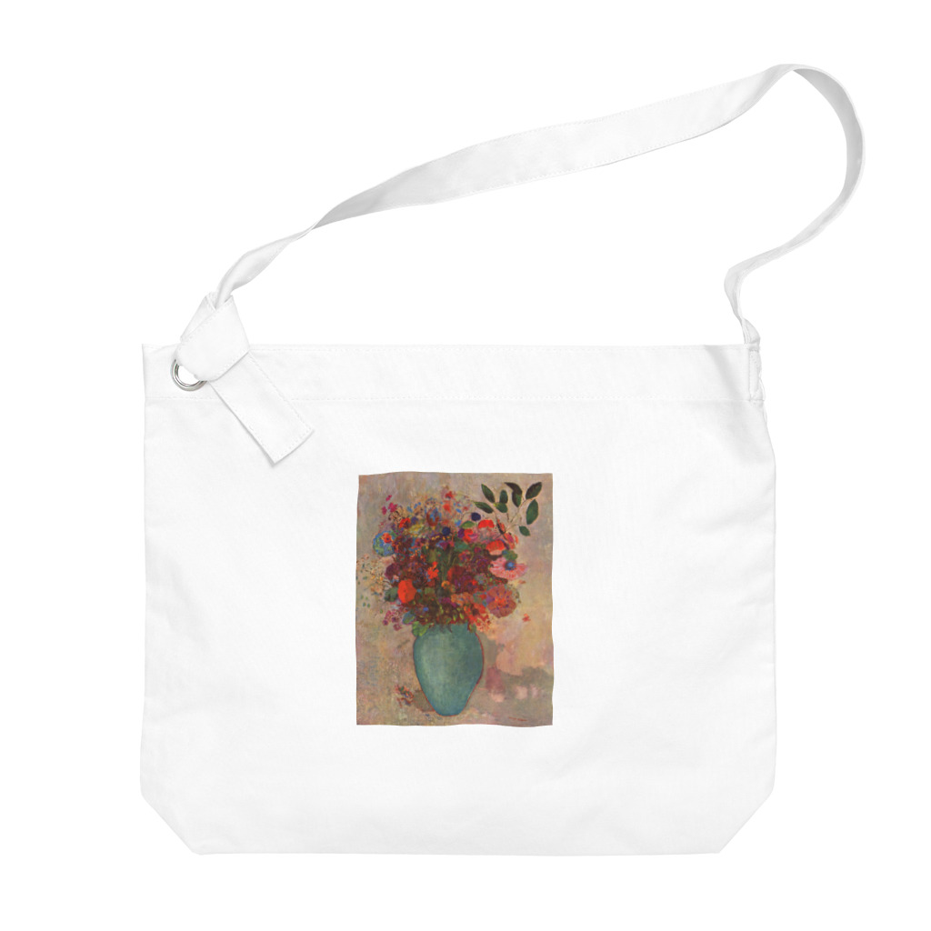 世界美術商店のトルコ石色の花瓶の花 /  The turquoise vase Big Shoulder Bag