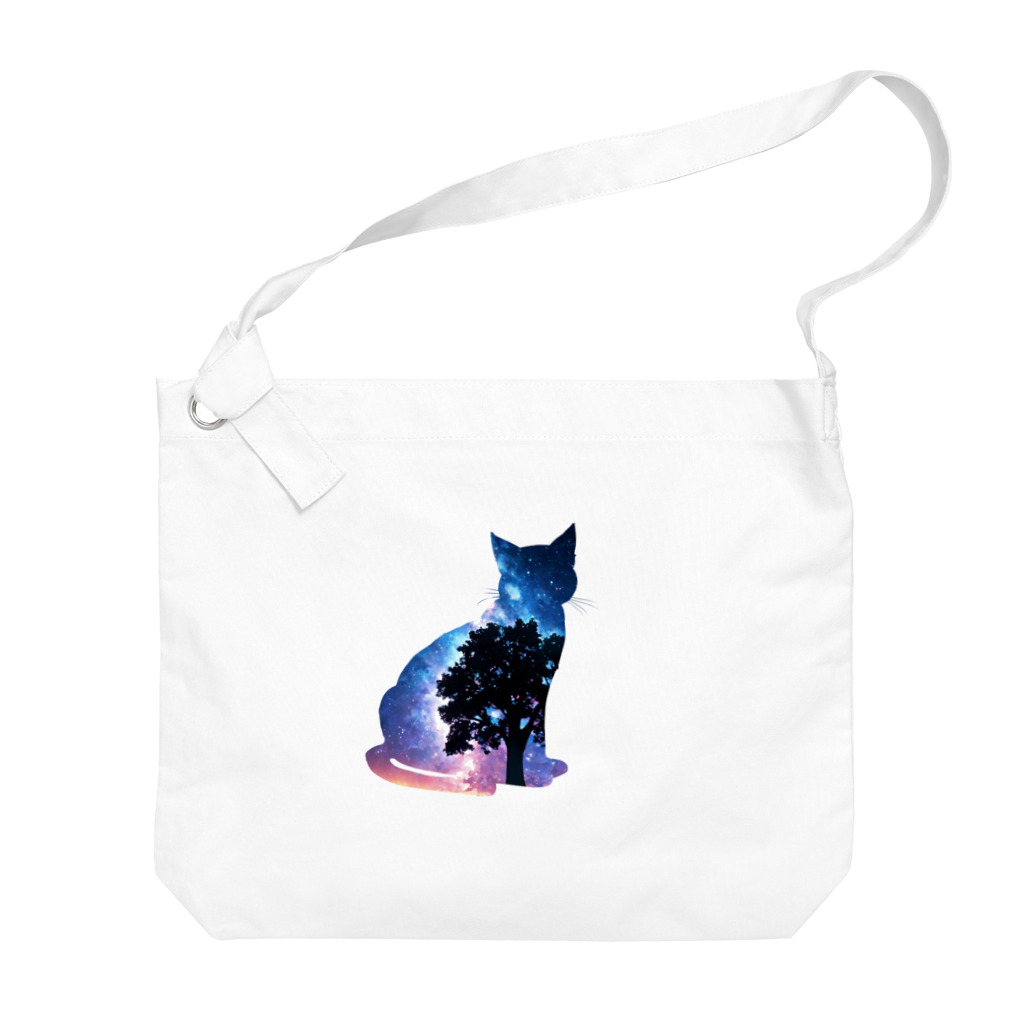 猫との風景の星空と猫_008 Big Shoulder Bag