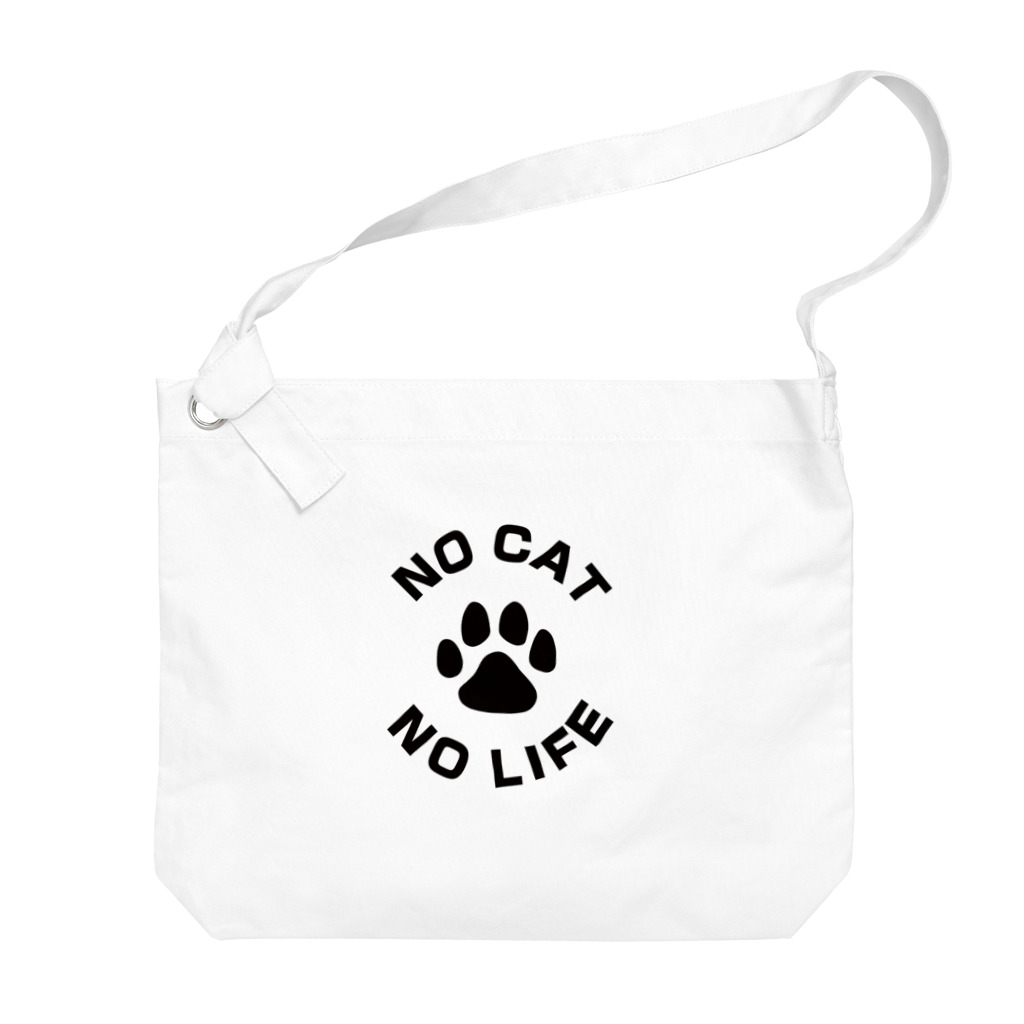 アトリエかののNO CAT NO LIFE 肉球 黒 バックプリント Big Shoulder Bag