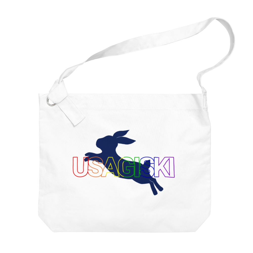 【USAGISKI】(ウサギスキー)のUSAGISKIレインボーロゴ ビッグショルダーバッグ