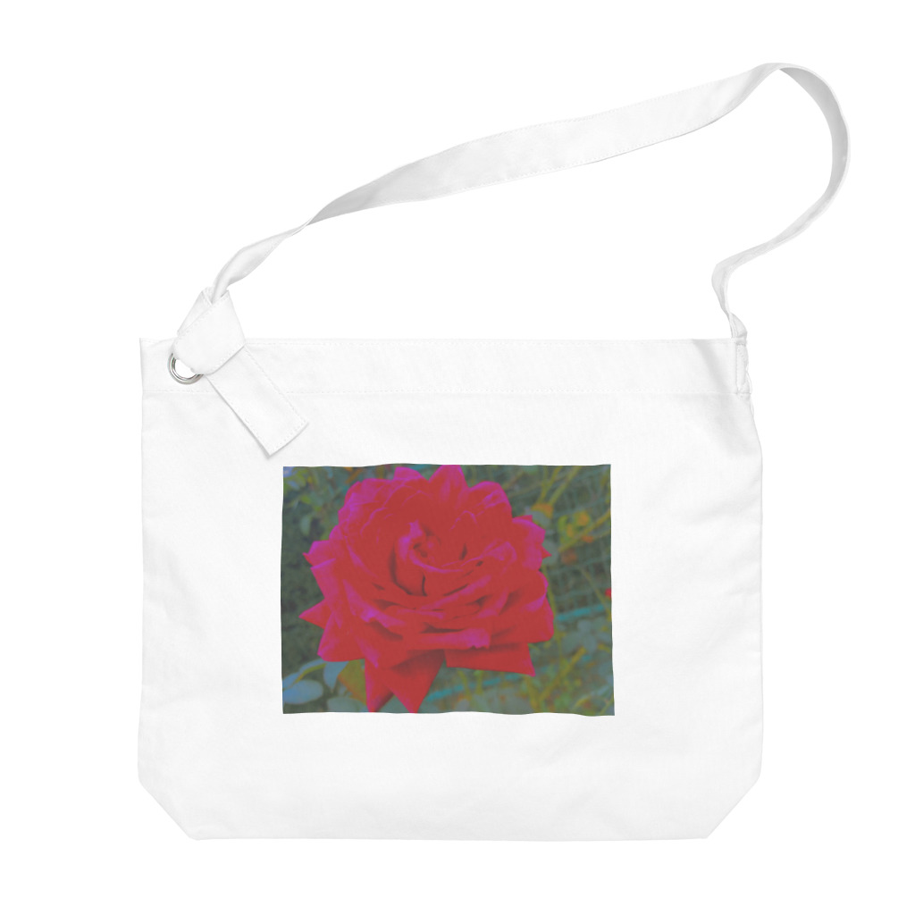 Barara_rozu.の白い薔薇を赤く塗ろう Big Shoulder Bag