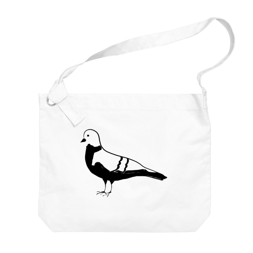 chicodeza by suzuriの鳩のシルエット Big Shoulder Bag