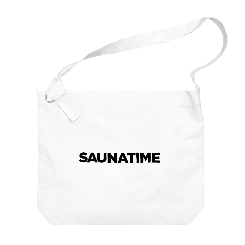 おもしろいTシャツ屋さんのSAUNATIME　サウナ　Sauna　サウナタイム ビッグショルダーバッグ