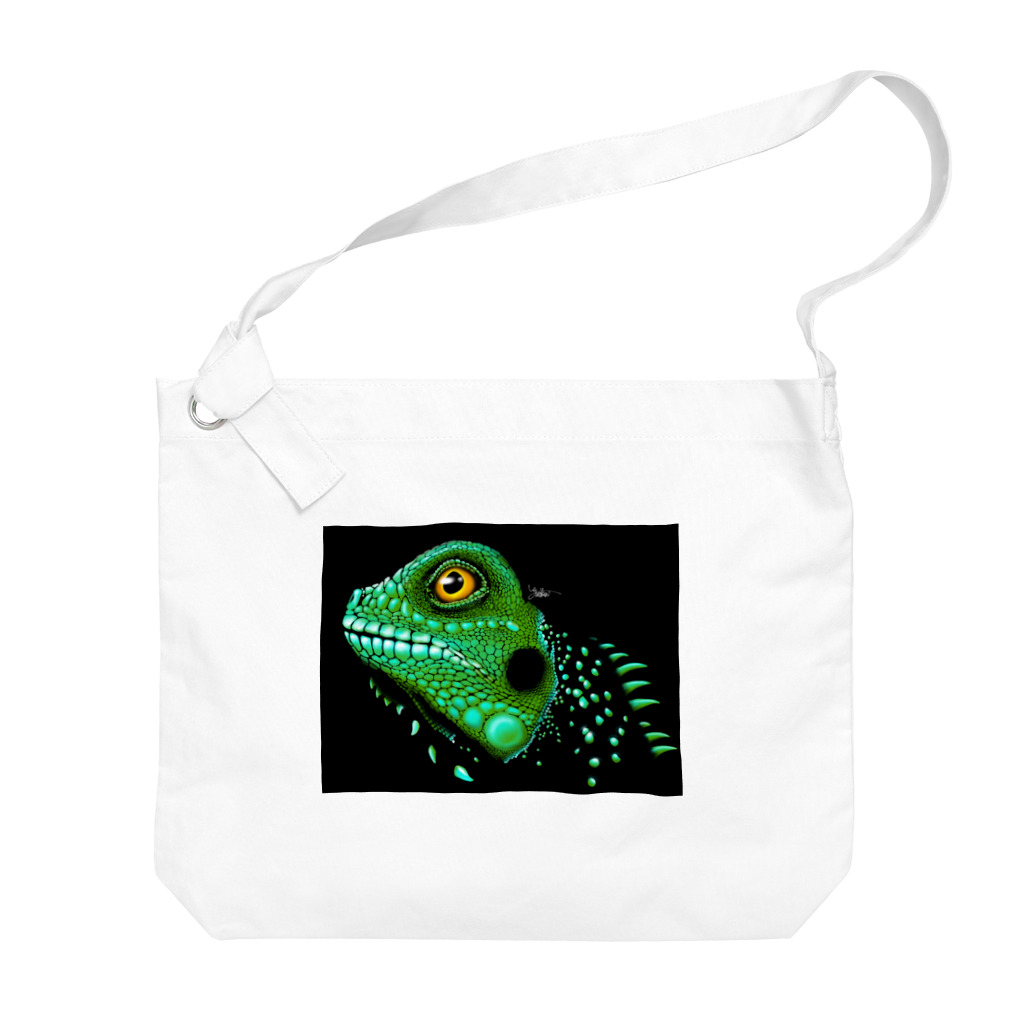 ただの爬虫類好きのグリーンイグアナ Big Shoulder Bag