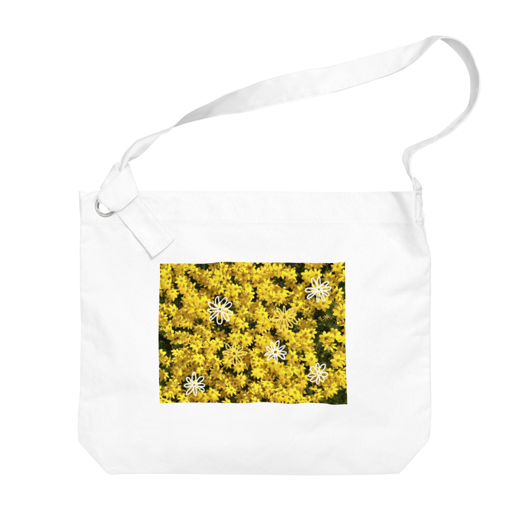 Mintyiitみんてぃっとの黄色いお花といたずら書き ビッグショルダーバッグ