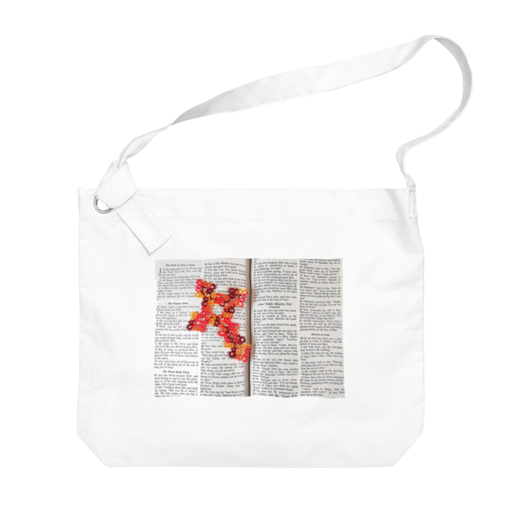 Yuu LaboratoryのTatting Lace Cross Bookmark|Orange Big Shoulder Bag