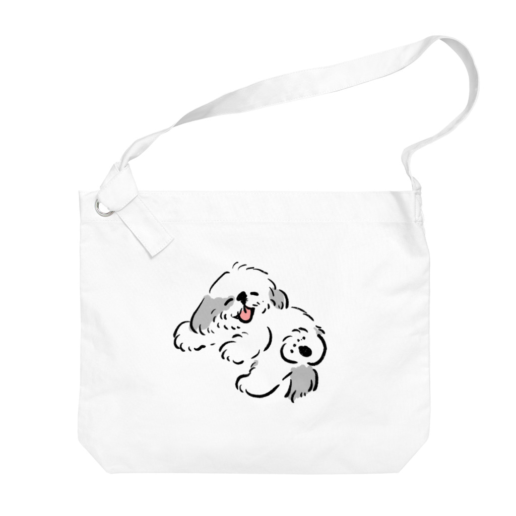 ぺろぺろぺろぺろ【せいこせんせい】のシーズー ニコニコ 　グレー　【せいこせんせい】犬 Big Shoulder Bag