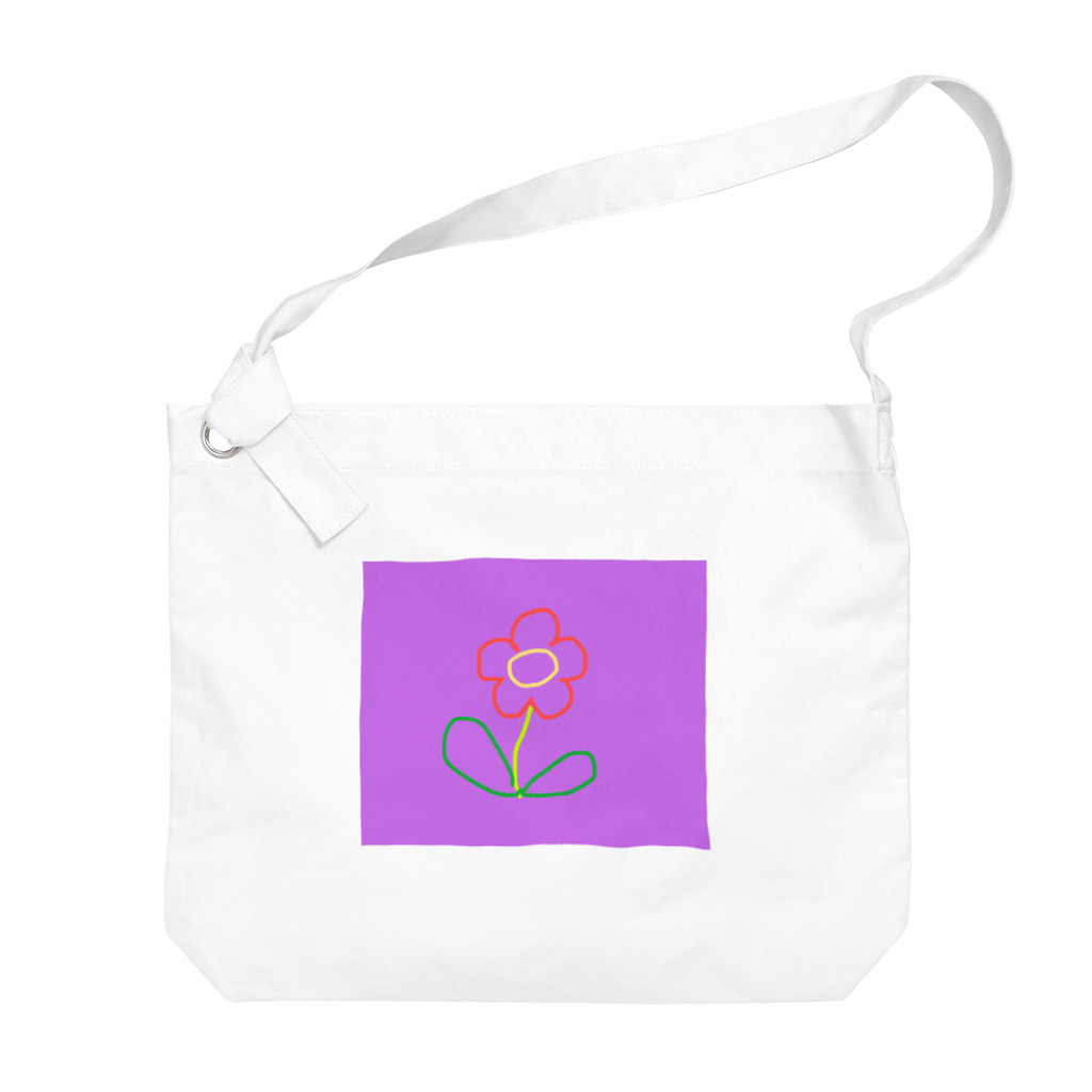Jumping Candyのお花（purple） Big Shoulder Bag