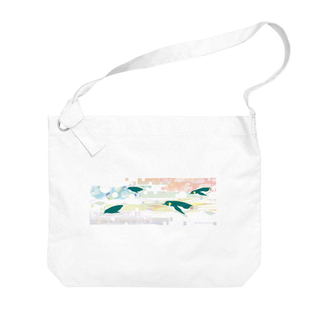 ペンギンパカリの四季（ペンギン遊泳） Big Shoulder Bag