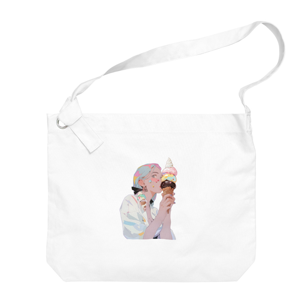 ヤバいTシャツ屋しゃんの暑い夏はアイスだ011 Big Shoulder Bag