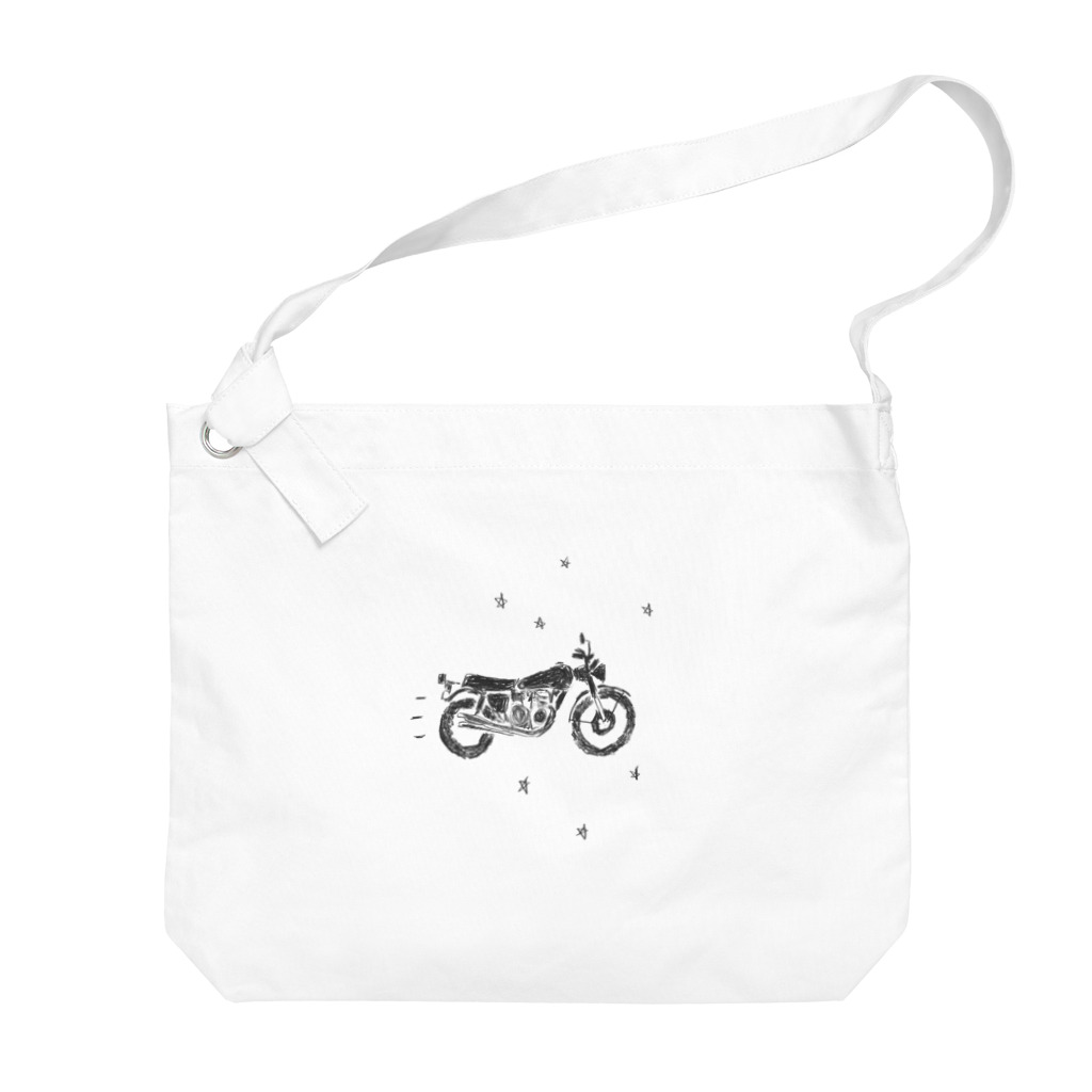 NIKORASU GOのノスタルジーデザイン「バイクで走り去る」 Big Shoulder Bag