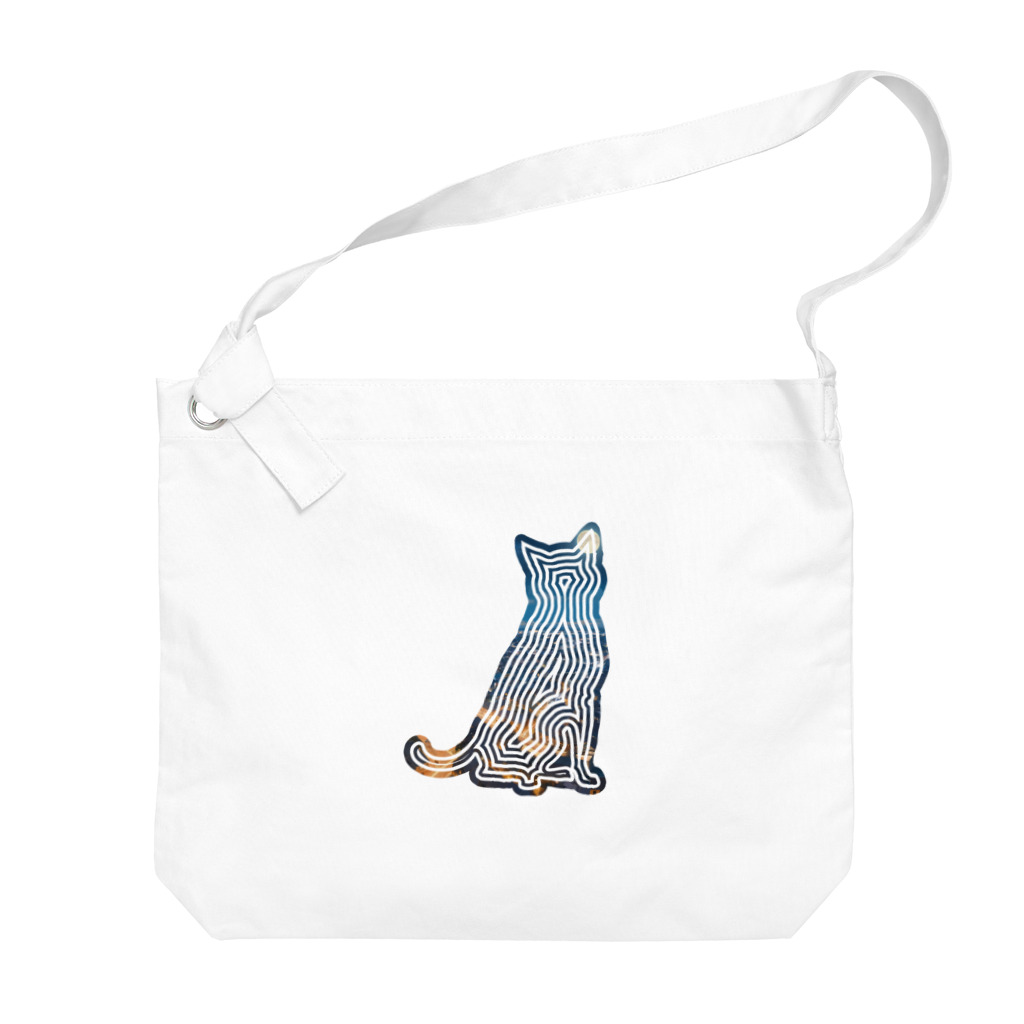 猫との風景の風景_夜景と猫001 Big Shoulder Bag