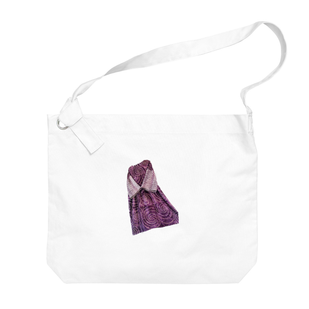 KeishopCreations - 日本の美をあなたにのハンドメイドリメイク着物紫 Big Shoulder Bag