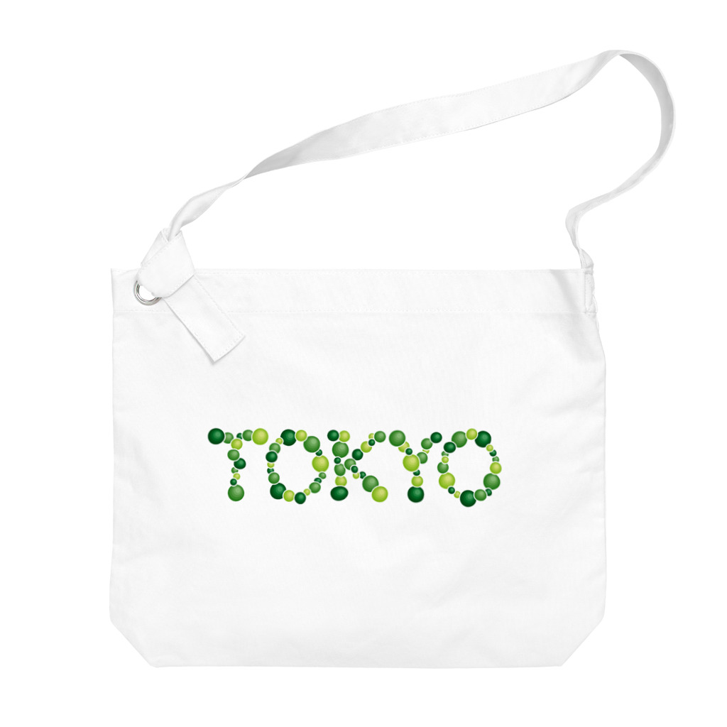 junichi-goodsのバルーン文字「TOKYO」（緑色系） Big Shoulder Bag