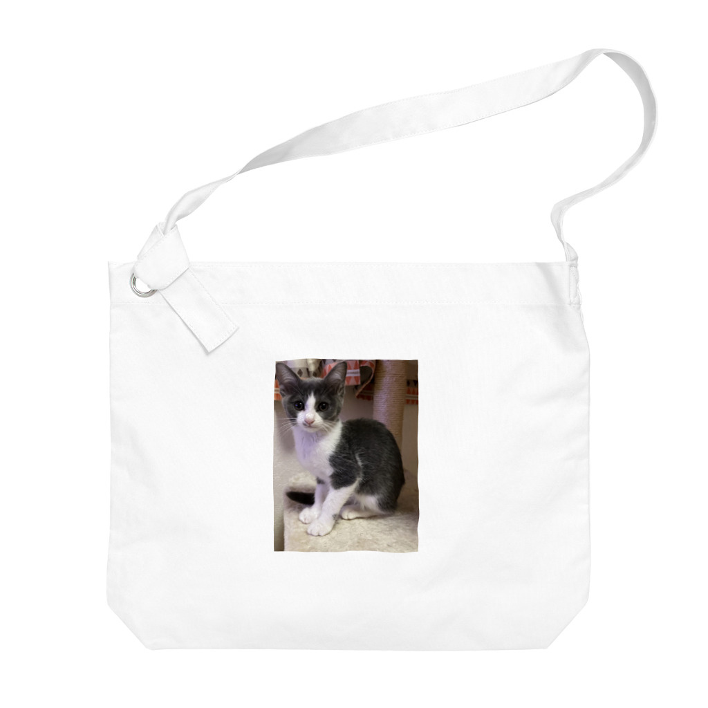 キキの黒猫ショップのハチワレ猫 Big Shoulder Bag