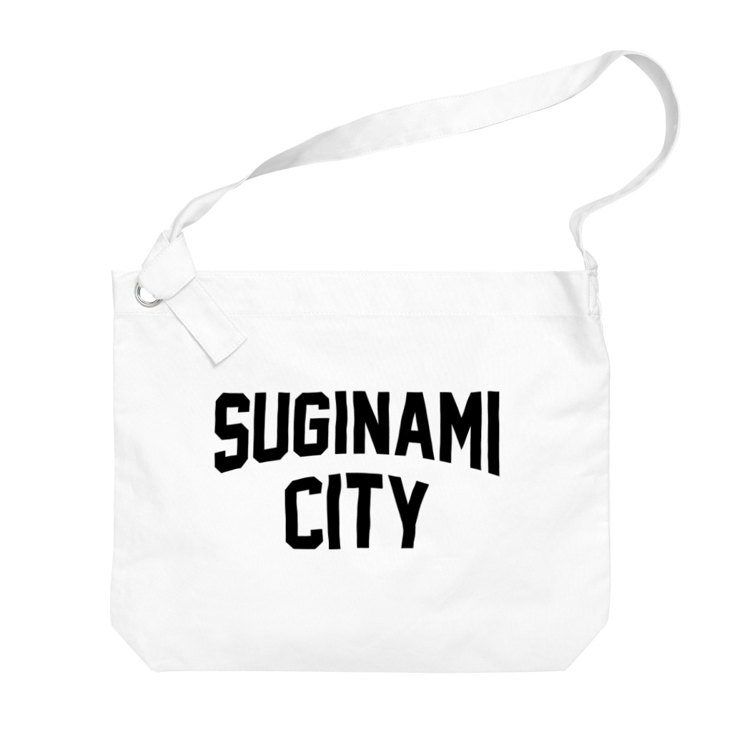 JIMOTOE Wear Local Japanの杉並区 SUGINAMI CITY ロゴブラック ビッグショルダーバッグ