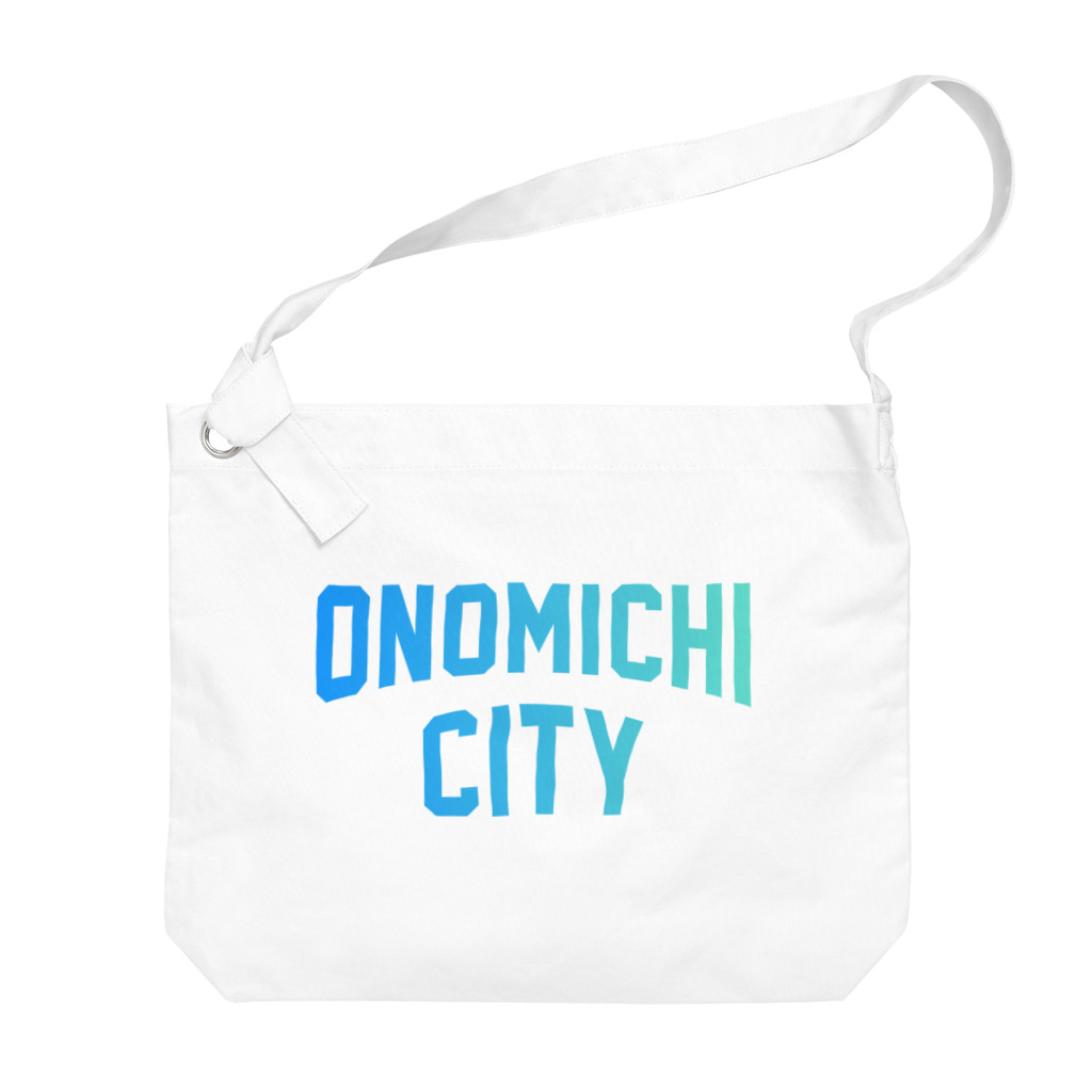 JIMOTOE Wear Local Japanの尾道市 ONOMICHI CITY ロゴブルー Big Shoulder Bag