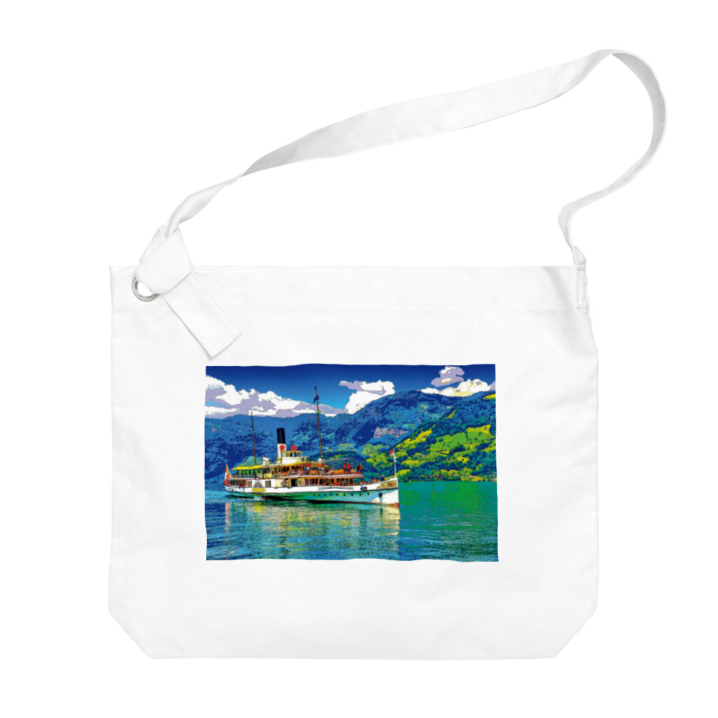 GALLERY misutawoのスイス ルツェルン湖の汽船 Big Shoulder Bag
