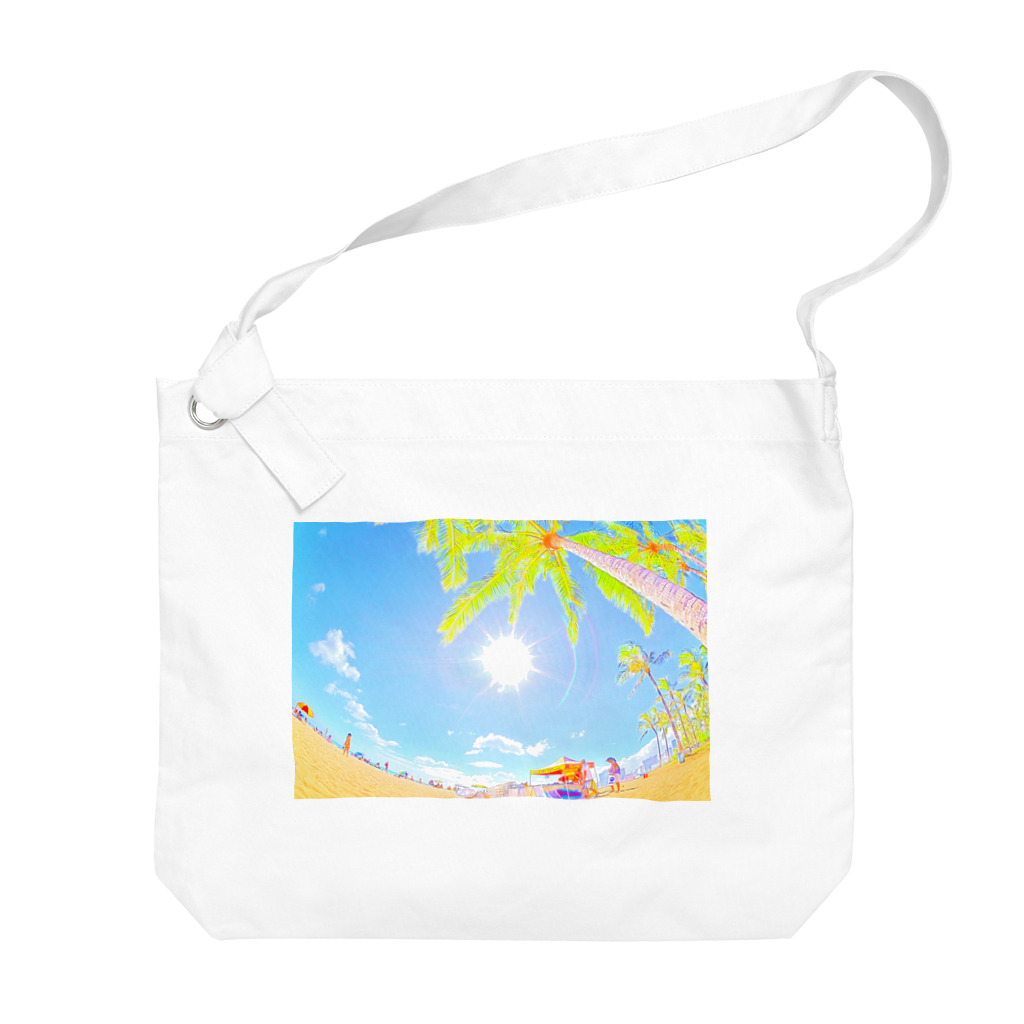 アロハスタイルハワイのハワイワイキキビーチ（イラスト） Big Shoulder Bag
