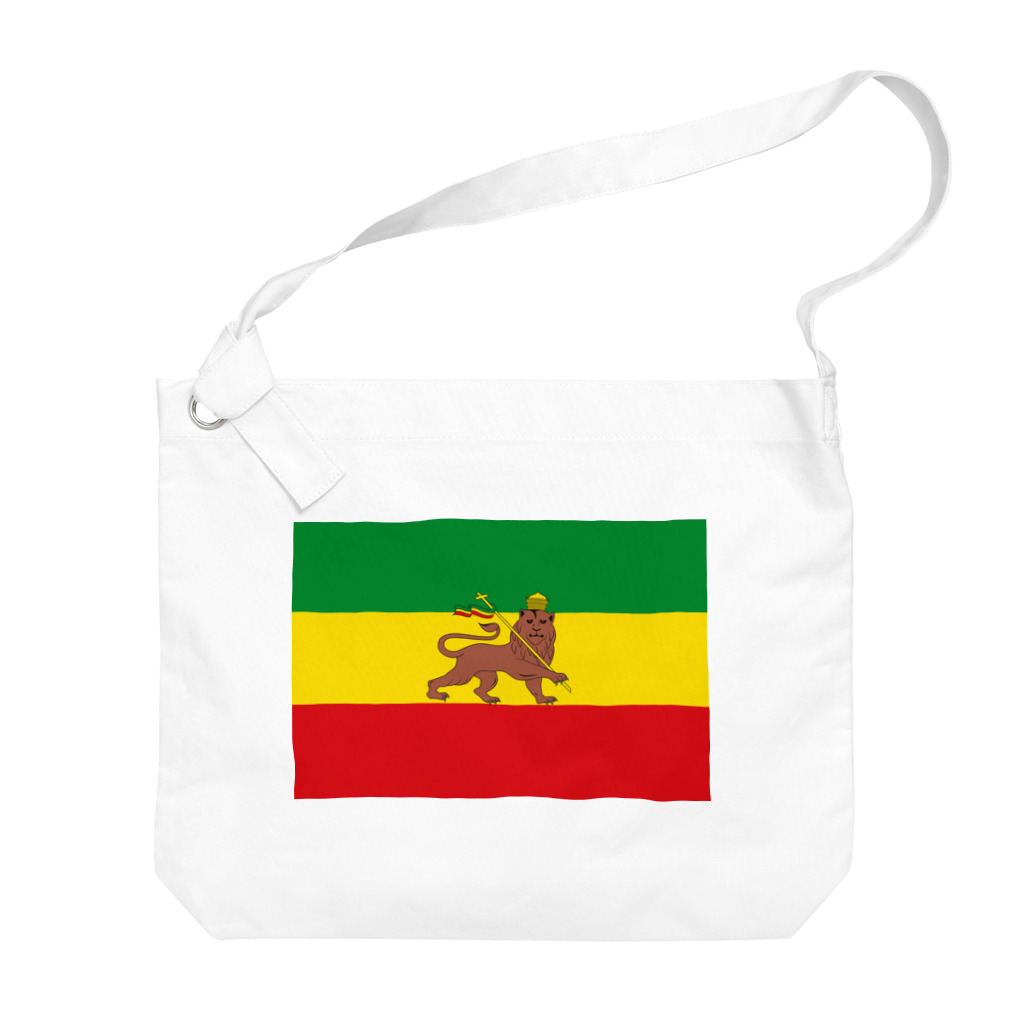 DRIPPEDのRASTAFARI LION FLAG-エチオピア帝国の国旗- Tシャツ Big Shoulder Bag
