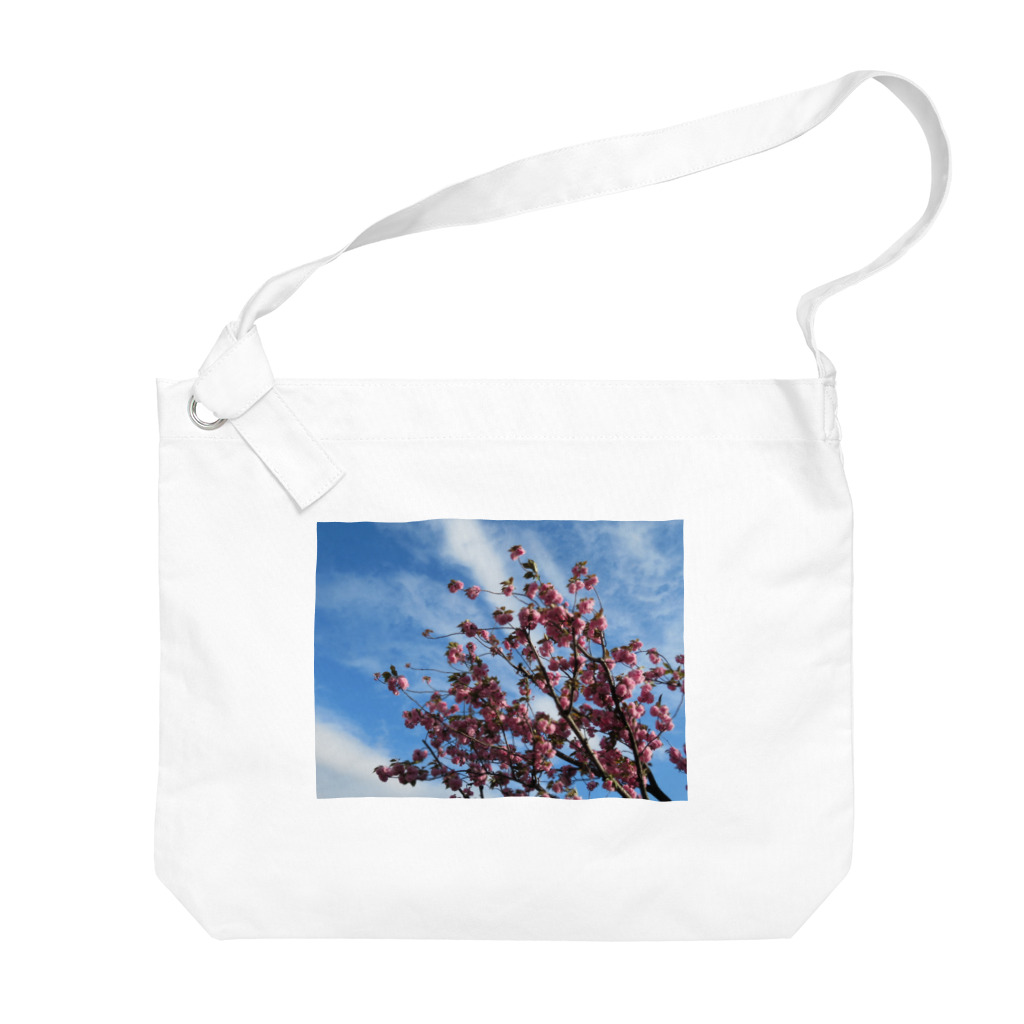 愛自然写真の桜と空と雲 Big Shoulder Bag