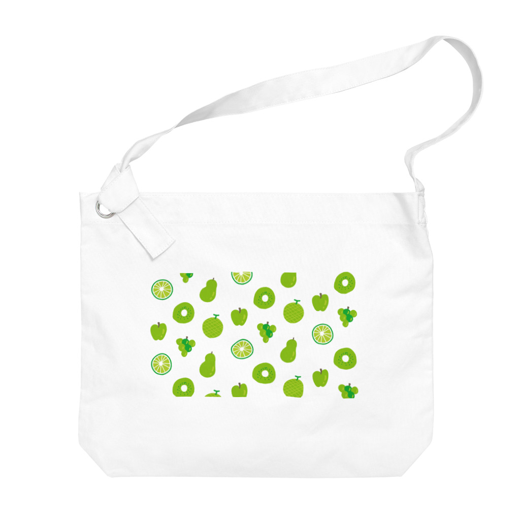 カッコーのお店の緑のフルーツのパターン Big Shoulder Bag