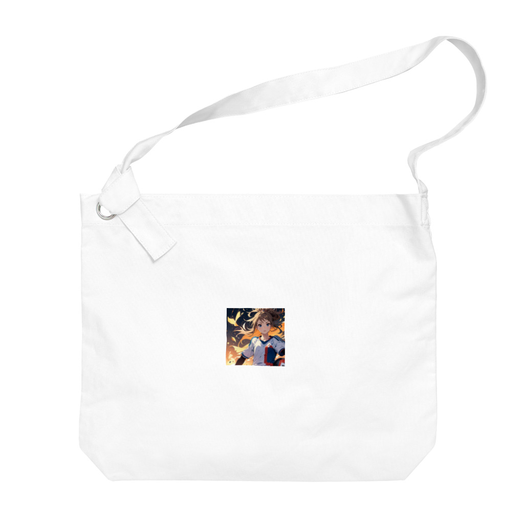 sports_thanksのかわいい少女のサッカーイラスト Big Shoulder Bag