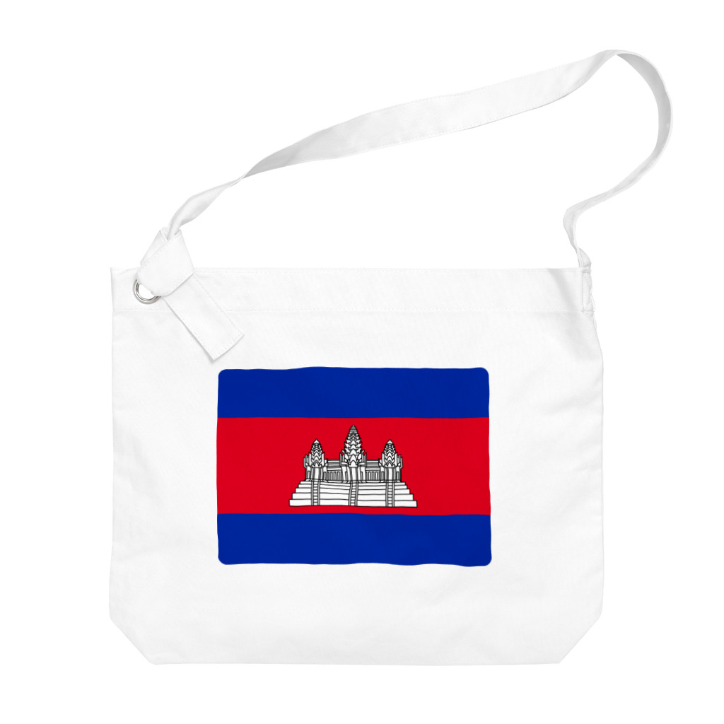 お絵かき屋さんのカンボジアの国旗 ビッグショルダーバッグ