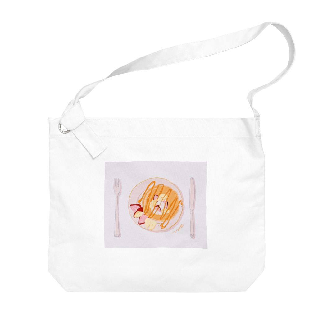 ひよ子のホットケーキ(ピンク) Big Shoulder Bag