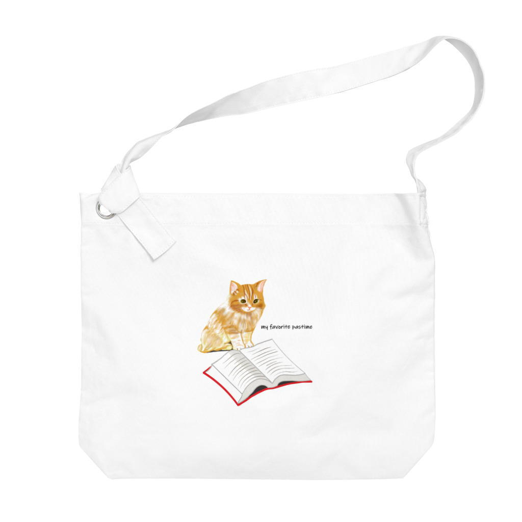 PERIDOTのネコの読書 Big Shoulder Bag