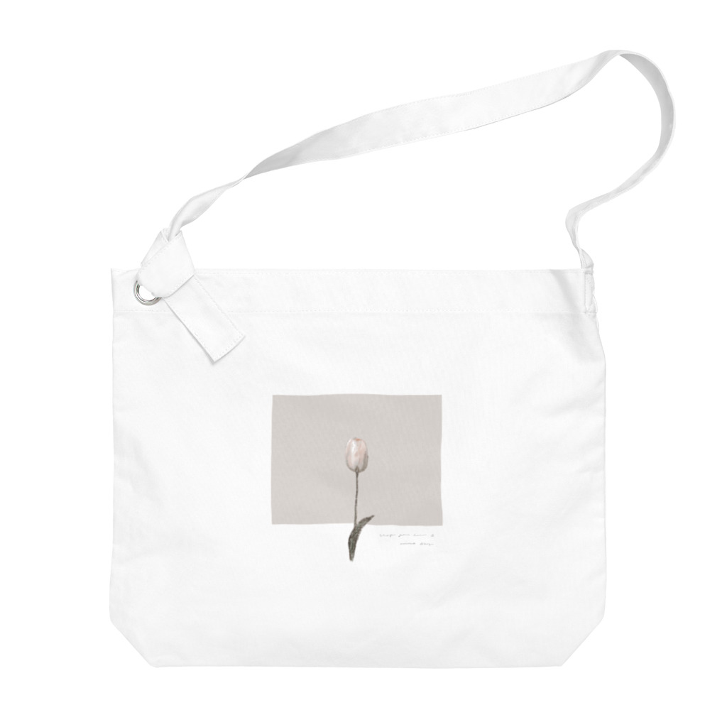 rilybiiのantique peach milk tea × logo message Big Shoulder Bag