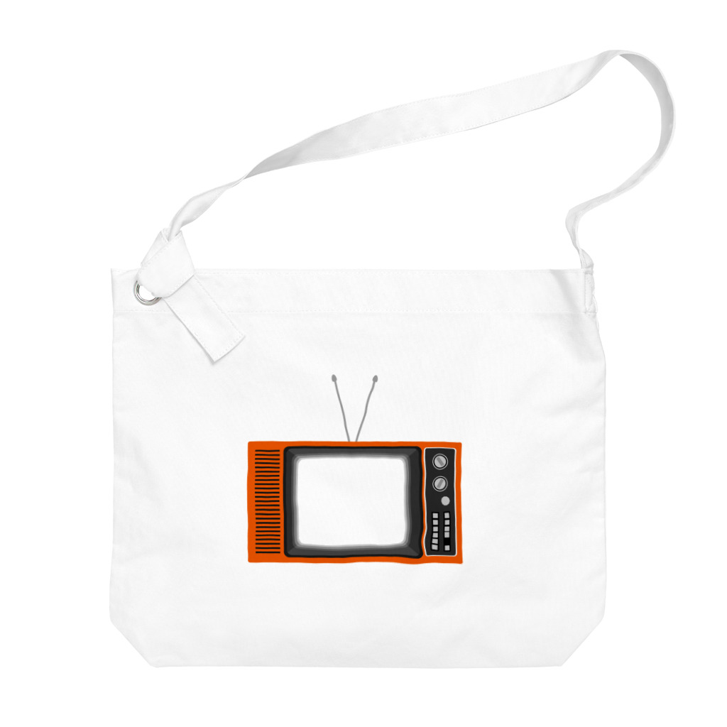 illust_designs_labのレトロな昭和の可愛いテレビのイラスト 画面オン Big Shoulder Bag