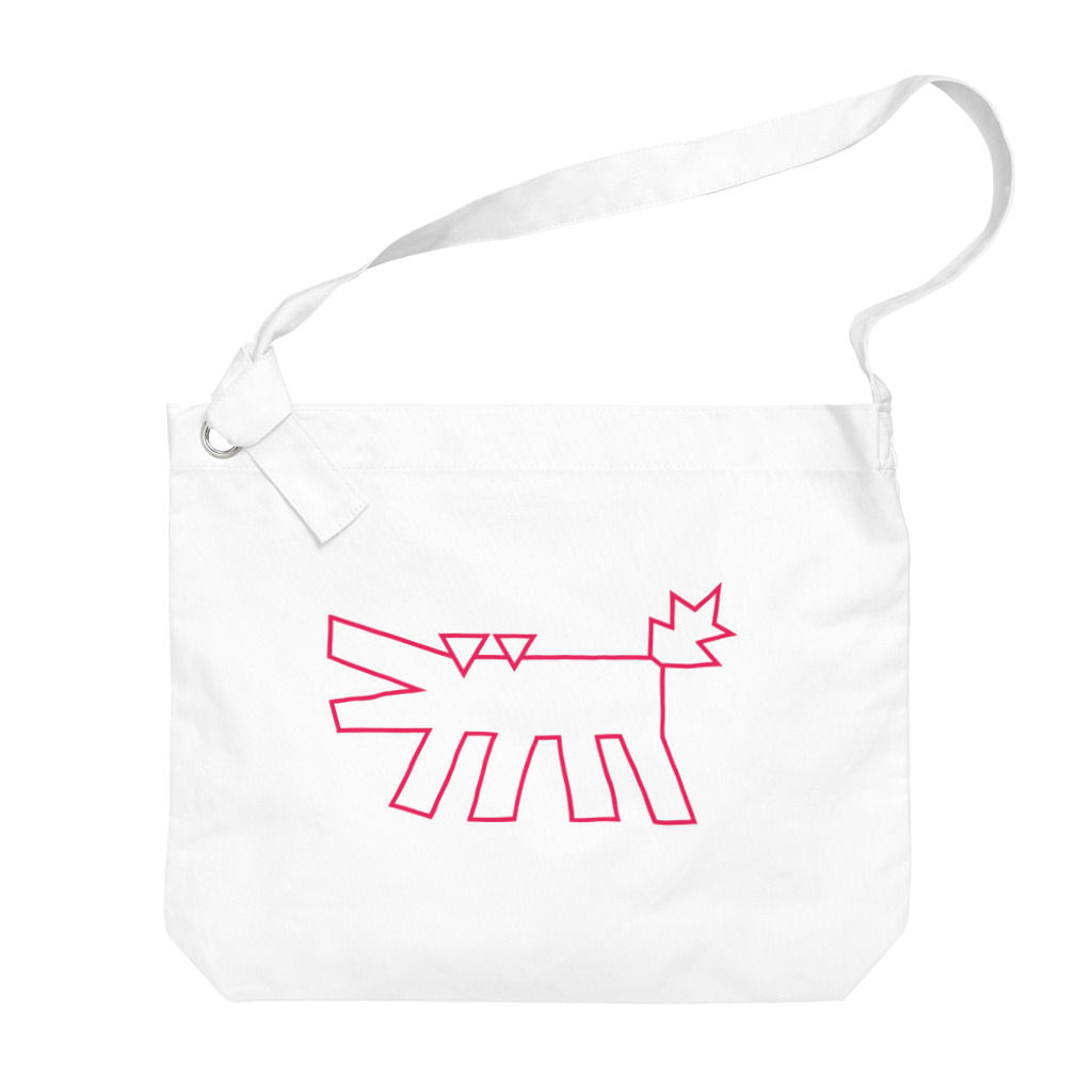 ぺちぺち工房 Pechi Pechi Atelierのキースヘリング風 うちの犬 Big Shoulder Bag