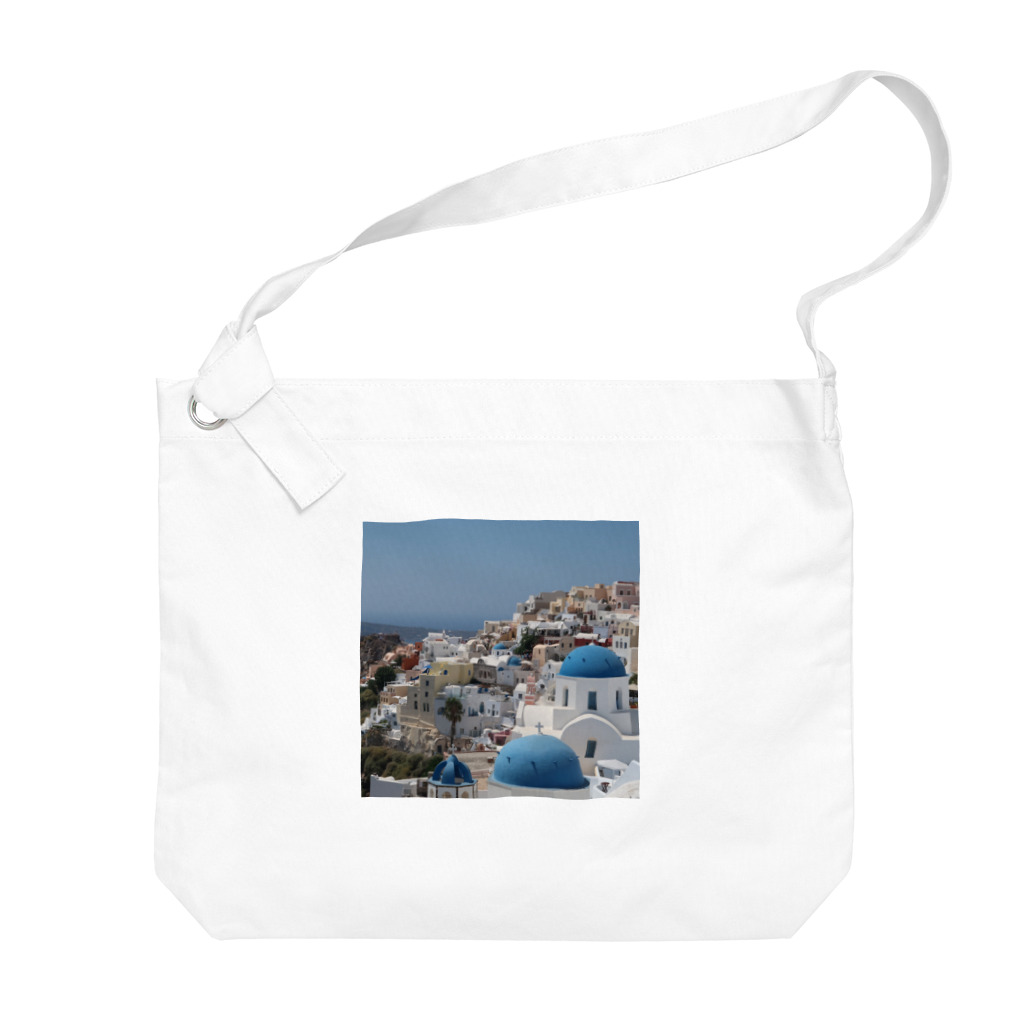 旅好きアルパカの【世界一周旅】ギリシャ　サントリーニ島の景色 Big Shoulder Bag