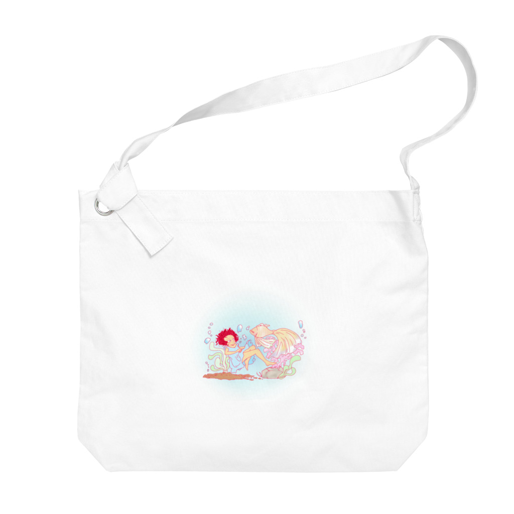 あふろちゃんの赤毛ちゃんと金魚 Big Shoulder Bag