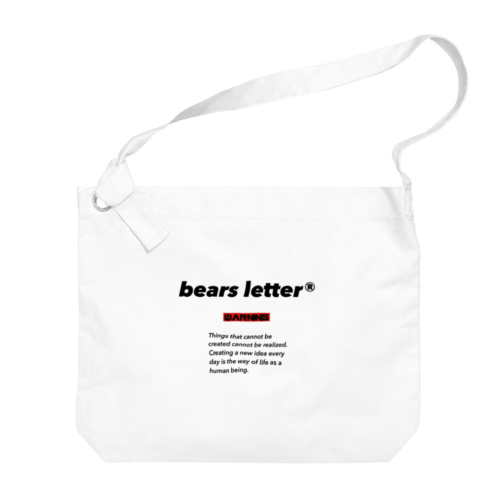 bears letterのくまくん#515 警告ロゴシリーズ Big Shoulder Bag