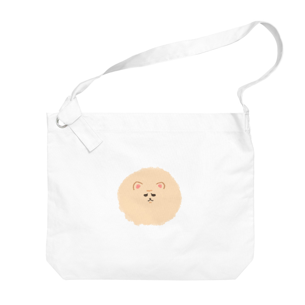 いくら丼のふえくされたポメ　薄茶 Big Shoulder Bag