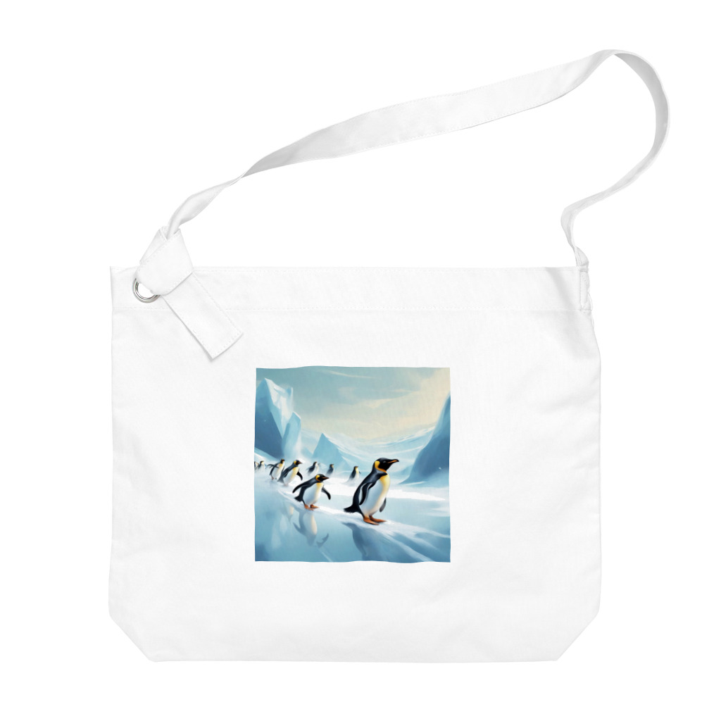 Toppogidaikonの競争するペンギン達 Big Shoulder Bag