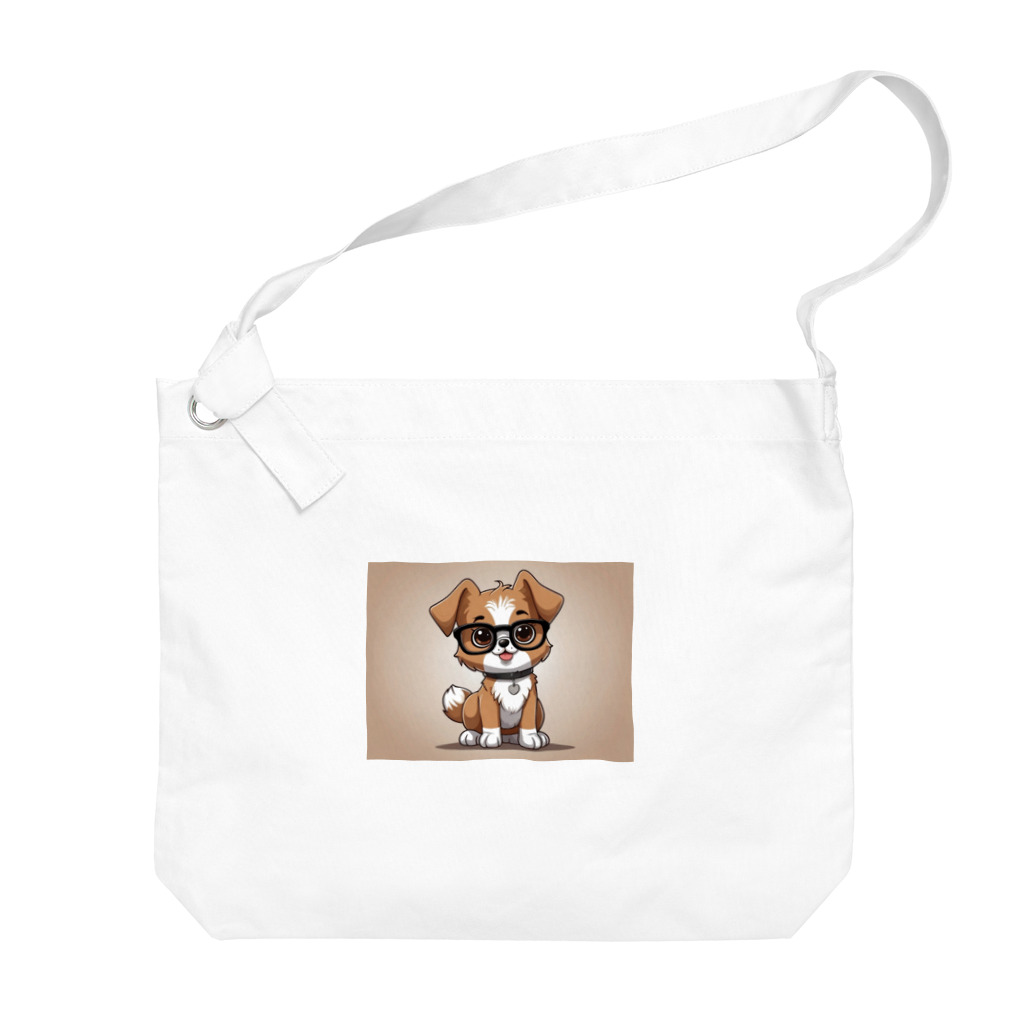 Khisakiの犬　カワイイ　眼鏡をかけている Big Shoulder Bag