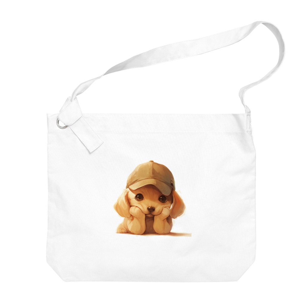 AQUAMETAVERSEのキャプをかぶった可愛い子犬 Marsa 106 Big Shoulder Bag