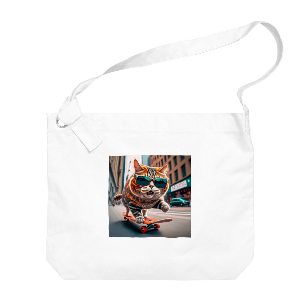 ✨🌏TCHD LLC SHOP🌏✨のノリノリスケボー猫ちゃん🐈🛹✨ Big Shoulder Bag
