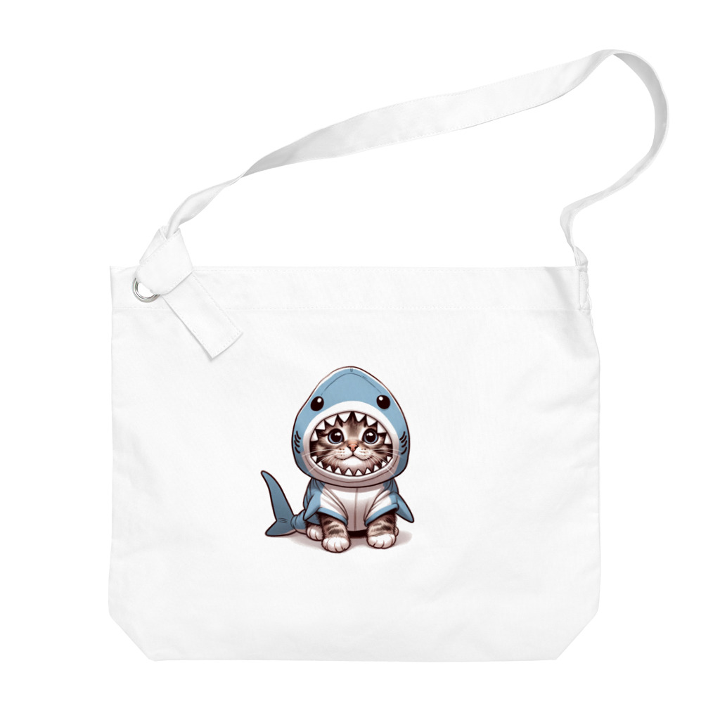 IloveCatのサメのフードを被った愛くるしい子猫 Big Shoulder Bag